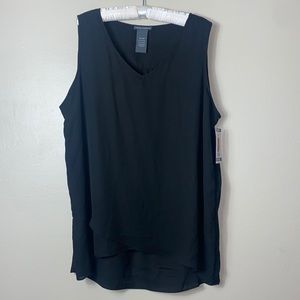 chelsea & theodore black flowing sleeveless top size 2XL